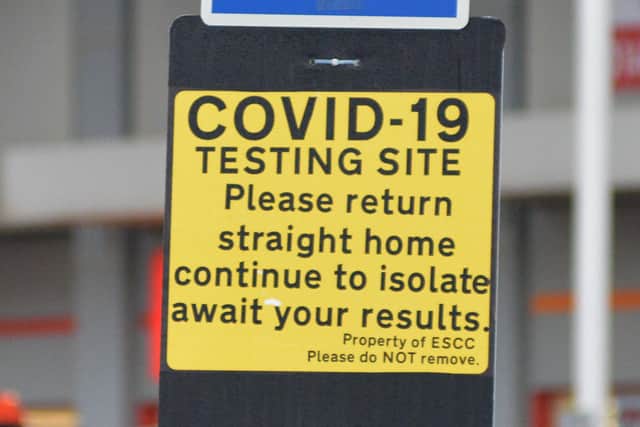 Mobile Covid-19 testing site in Pelham Place car park, Hastings. 6/1/20 SUS-210601-094521001