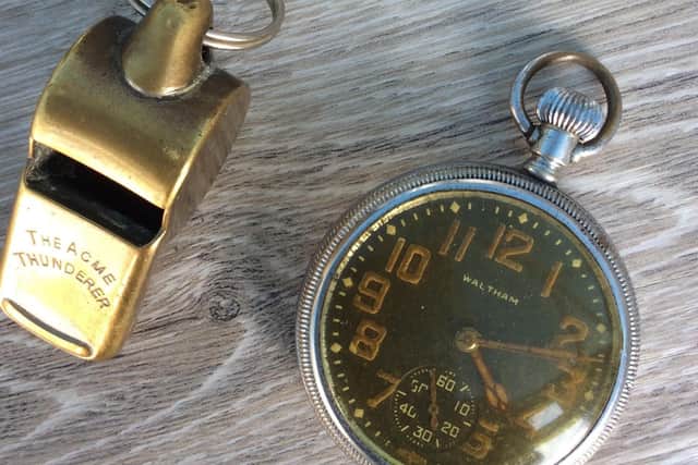 Foreman Alfred Ball’s whistle and fob watch