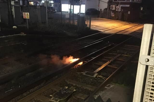 A fire at Lancing Railway Station SUS-210801-175402001