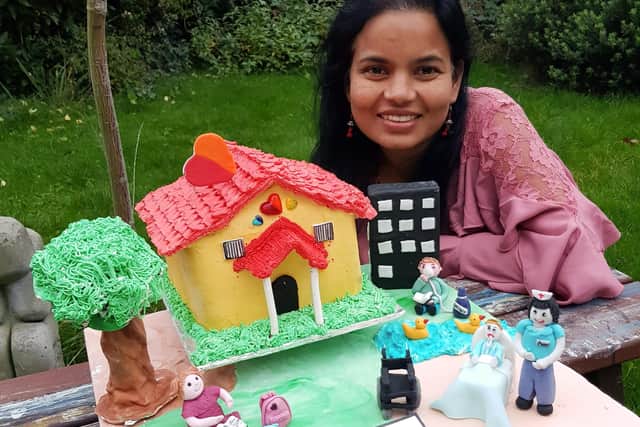 Sangeeta Parashar from BrownBasket in Horsham with her winning cake SUS-211101-151011001