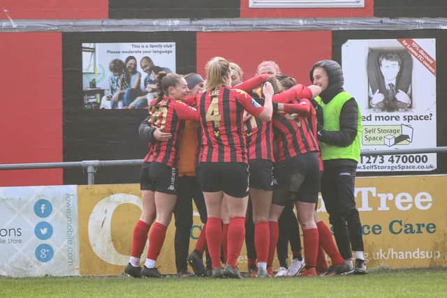 The Rookettes celebrate the equaliser / Picture: James Boyes