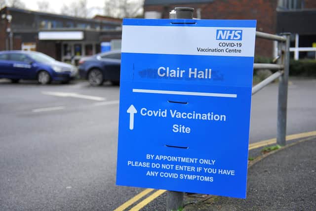 Clair Hall Haywards Heath - Covid 19 vaccination centre. Pic Steve Robards SR2101123 SUS-211201-165807001