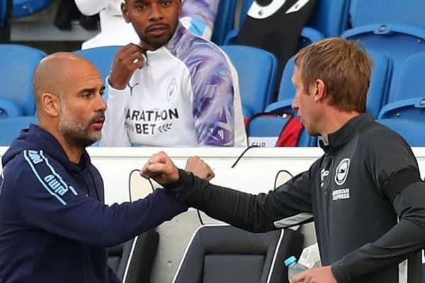 Pep Guardiola ranked Graham Potter as the 'best English manager'. Photo: Getty Images