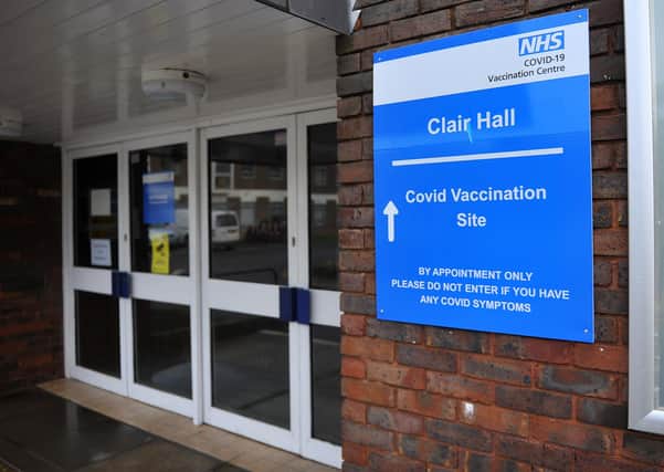 Clair Hall is currently being used by the NHS as a Covid-19 vaccination centre. Pic by Steve Robards