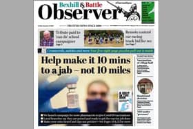 Today's front page of the Bexhill and Battle Observer SUS-210114-135135001