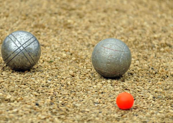 Bourne Abbey Pétanque Club, Abbey Lawn, Bourne - taster session to celebrate the opening of their new clubhouse Ghislaine Chalmers 01778 394083
Action from a game ANL-160620-104901001