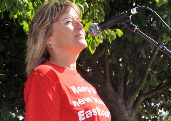 Liz Walke at the Save the DGH protest march around the hospital on September 7th 2013 E37135P ENGSUS00120130909085208