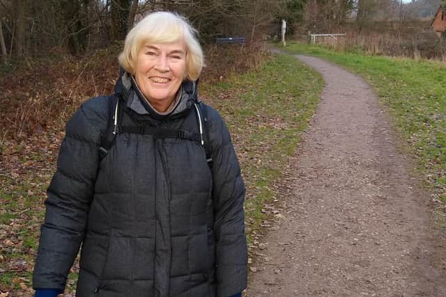 Mandy Bradley, 72, from Horsham has taken on a 874-mile challenge to support three Horsham charities SUS-210118-144321001