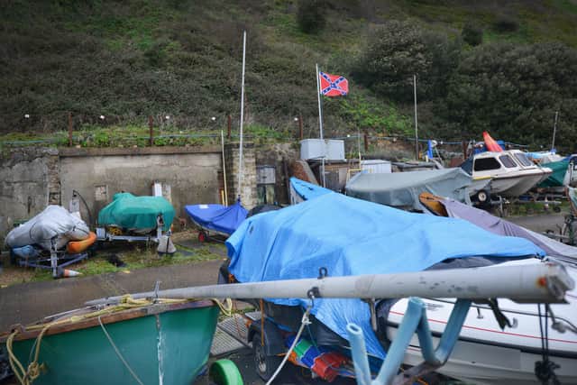 Confederate Flag pictured at Hastings Motor Boat And Yacht. SUS-210119-130205001