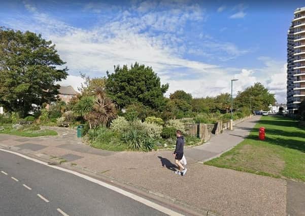 Bognor Regis' sunken gardens viewed from Waterloo Square (Photo from Google Maps Street View)