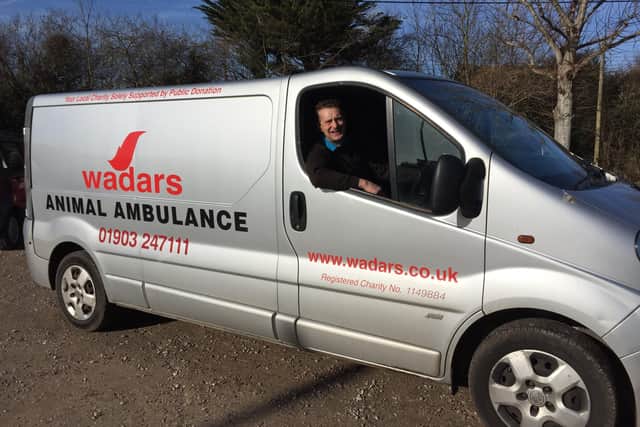 Billy Elliot, senior animal rescue officer, in the old Wadars ambulance