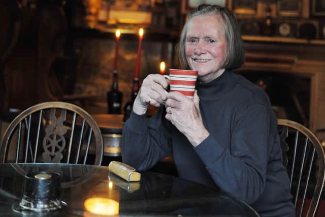 Time to relax – Murrell Arms landlady Daphne Cutten in January 2011, when she announced her retirement after nearly 47 years Picture: Louise Adams C110118-1