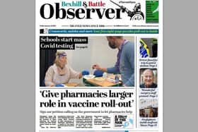 Today's front page of the Bexhill and Battle Observer SUS-210121-130438001