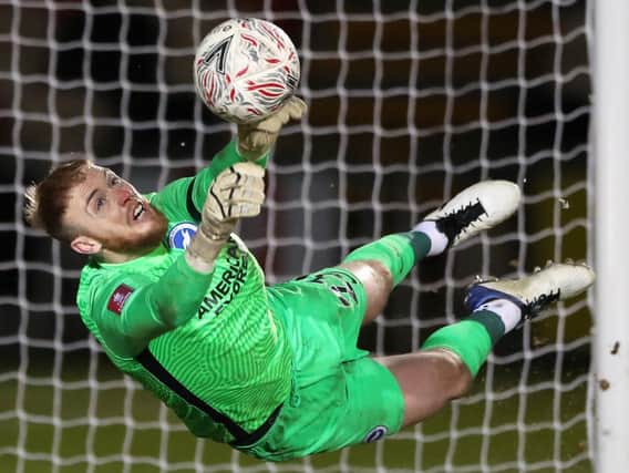 Jason Steele saved four penalties for Brighton during the FA Cup penalty shootout victory at Newport