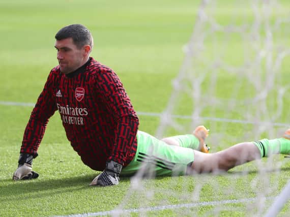Mat Ryan was on the bench as his new team, Arsenal, lost 1-0 to Southampton in the FA Cup fourth round. (Photo by Catherine Ivill/Getty Images)