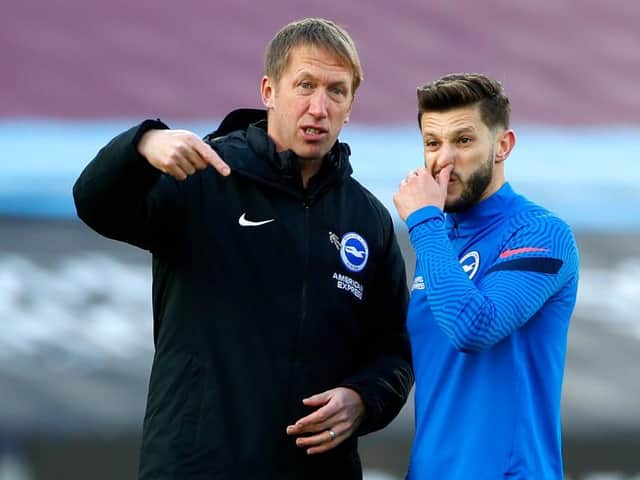 Graham Potter could have Adam Lallana available for the crunch clash against Fulham at the Amex tomorrow