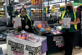 Alison Whitburn, community champion at Morrisons Littlehampton, right, is organising a World Cancer Day raffle for CLIC Sargent