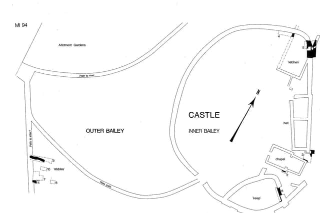 The archaeological plans of the castle and bailey. Picture: The Novium Museum