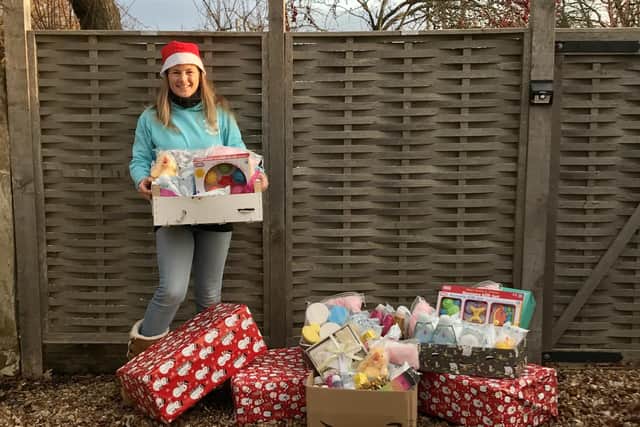 Alison Merrett from Puddle Ducks Hampshire and West Sussex with the donations for Little Bundles