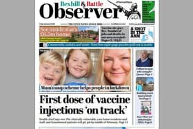 Today's front page of the Bexhill and Battle Observer SUS-210128-124935001