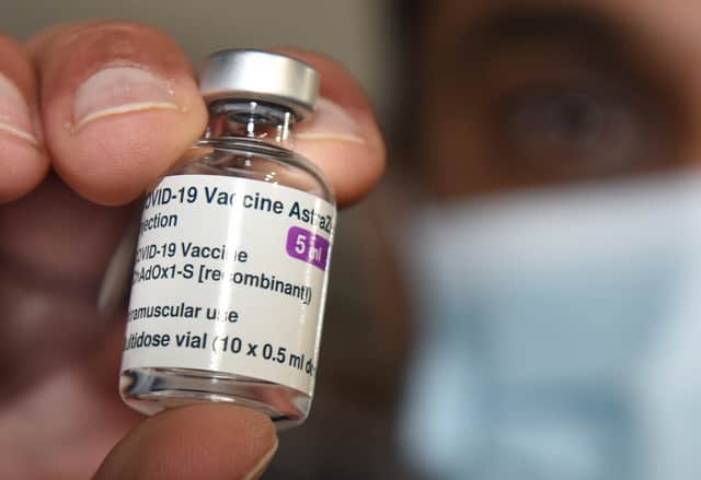 The Covid-19 vaccine (Oxford AstraZeneca). Pic Justin Lycett.