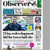 Today's front page of the Bexhill and Battle Observer SUS-210402-123458001