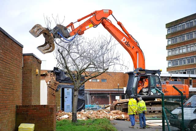Demolition work starts at the old Burgess Hill library site as part of the town centre regeneration project