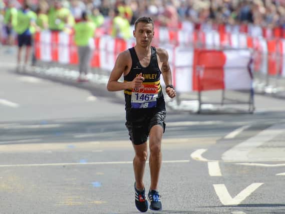 James Westlake in the London Marathon in 2018. PW Sporting Photography