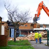 Demolition work starts at the old Burgess Hill library site. Picture: Steve Robards