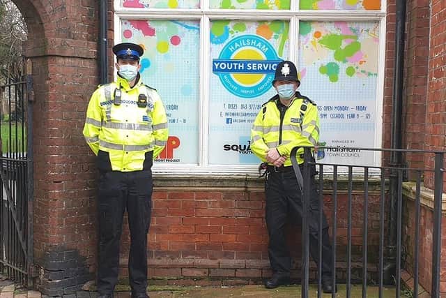 PS Gez Neilan (right) with PCSO Tom Lewis in Hailsham. Picture: Sussex Police