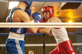 Olly Rhymes in action for Crawley Boxing Club
