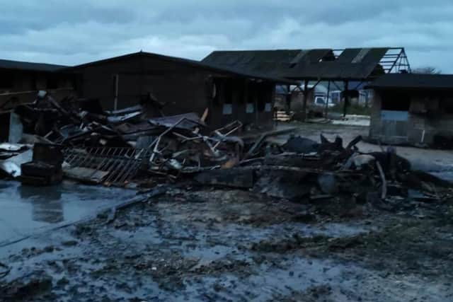 The aftermath of the devastating barn fire in Rodmell