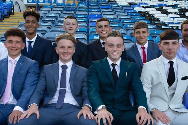 Ethan Robb - second from left, front row - when he was taken on at Pompey