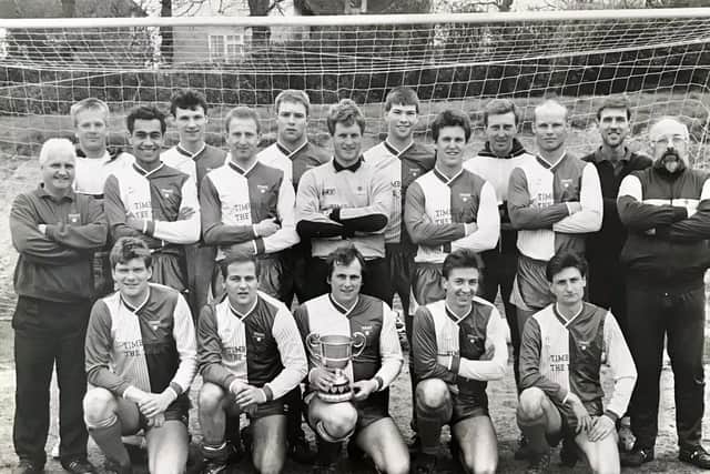 Paul with Stamco FC, Hastings Senior Cup winners in 1989-90