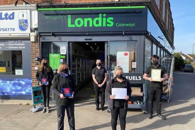 Staff at the Londis store celebrate the award