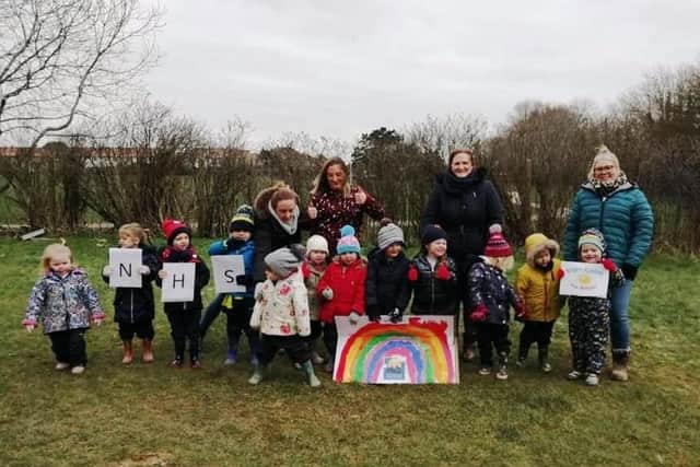 Bright Kiddies Littlehampton has raised £750 for NHS Charities Together by walking 100 laps of the pre-school