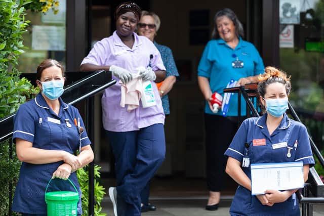 Some of the staff at St Catherine's Hospice. Photo: Woodard Photography