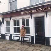Debbie Carter outside The Edinburgh Woolen Mill store which closed late last year