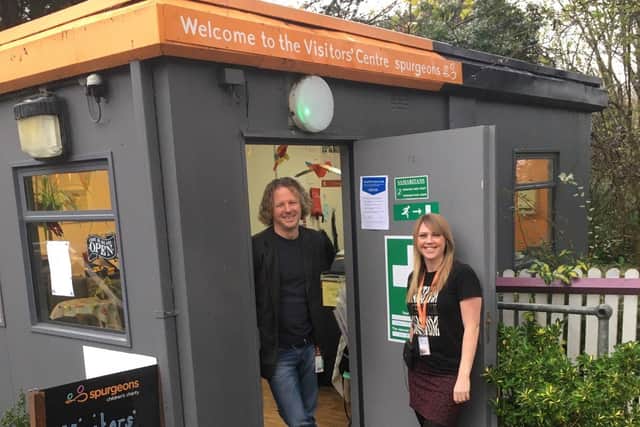 Support workers Neal and Laura at the Spurgeons visitor centre at HMP Lewes