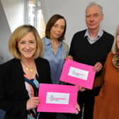 Mid Sussex Voluntary Action with local charities. Lauren Lloyd (Manager MSVA), Lisa Waller (IMPACT foundation Mid Sussex and Crawley), Cliff Barrow (Disability Access East Grinstead), Paula Nicholson (Trustee MSVA). Pic Steve Robards SR2003044 SUS-200403-160113001