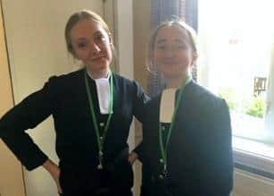 Christ's Hospital students Izzy Hood, 17, and Alice Frith-Powell, 16 SUS-210223-141528001