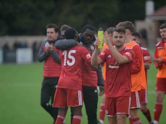 Worthing celebrate a win earlier this season - but will the campaign be another declared null and void? Picture: Marcus Hoare