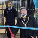 Bognor Regis mayor Phil Woodall cut the ribbon outside the new Lidl store at Oldlands Farm in North Bersted