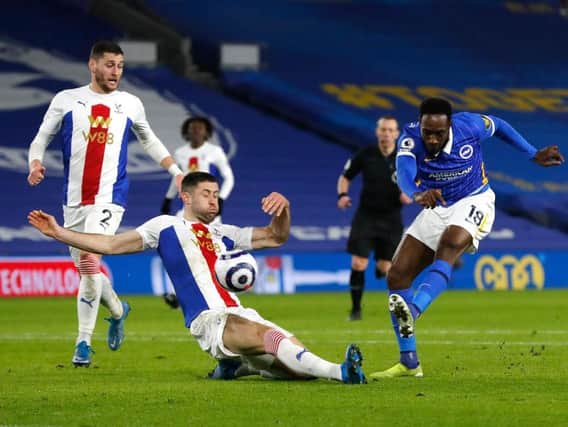 Brighton second half substitute Danny Welbeck was thwarted by a stubborn Crystal Palace defence