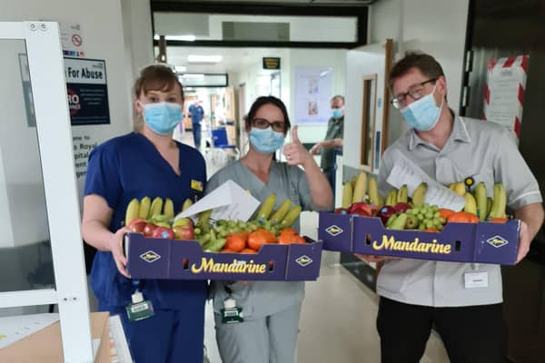 Fruit hampers were provided for every Haywards Heath care home and for staff and patients at the Princess Royal Hospital