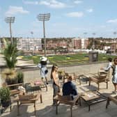 The Tate Residences’ communal rooftop terrace will offer views over The 1st Central County Ground and surrounding area. Picture: Roffey Homes/Sussex Cricket