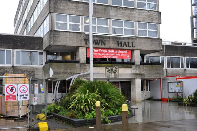 Crawley Town Hall. Pic Steve Robards SR2102021 SUS-210202-115716001