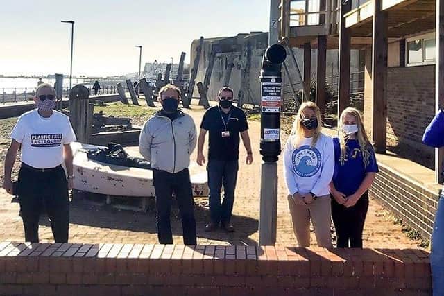 Oliver Sterno, Plastic Free Eastbourne, Jon Dow, Eastbourne Borough Council, Neil Peters, Eastbourne Borough Council, Dee Harmer, Fish 2 Water, Lani Farrell, Eastbourne Voluntary Lifeguards Youth Team, Simone Laughton, H.L. Motors. SUS-210103-160430001