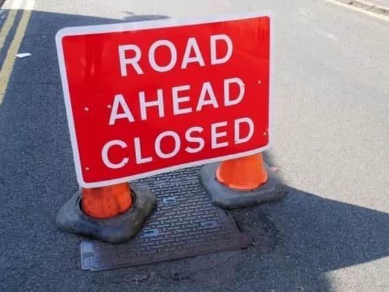 Road closure sign