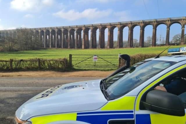 Police patrolling Balcombe Viaduct. Picture: Mid Sussex Police